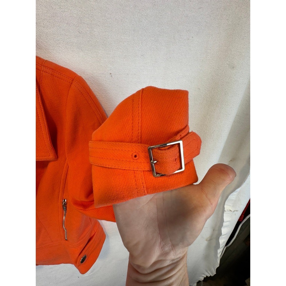 Etcetera Jacket Coral Moto Asymmetrical Zip Cotton Twill Biker Coat 6 - Picture 12 of 14